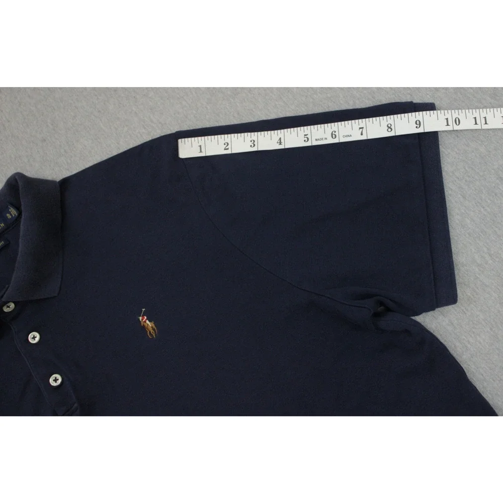 Polo Ralph Lauren Polo Size XL Blue Cotton Blend Stretch Short Sleeve Flesh Pony